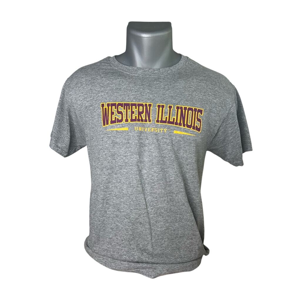 Western Illinois University Leathernecks WIU Unisex Gray T-Shirt Size Medium